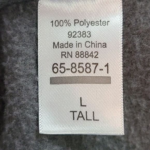 King Size Men's (L-Tall) Gray Fleece Full Zip Sleeveless Vest w/ Zipper Pockets - Picture 8 of 9